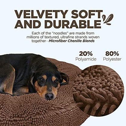 Super Snoozer Dog Bed - Comfortable Bed for Dogs - Microfiber Chenille Dog Bed - Cozy Microfiber Dog Bed Machine Washable - round Dog Bed