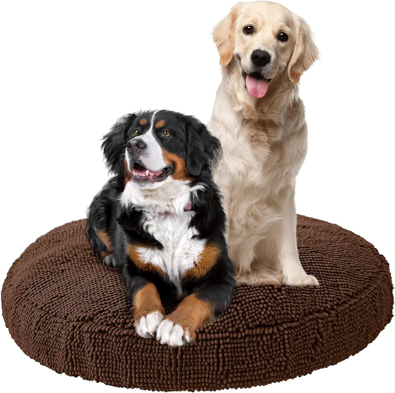Super Snoozer Dog Bed - Comfortable Bed for Dogs - Microfiber Chenille Dog Bed - Cozy Microfiber Dog Bed Machine Washable - round Dog Bed